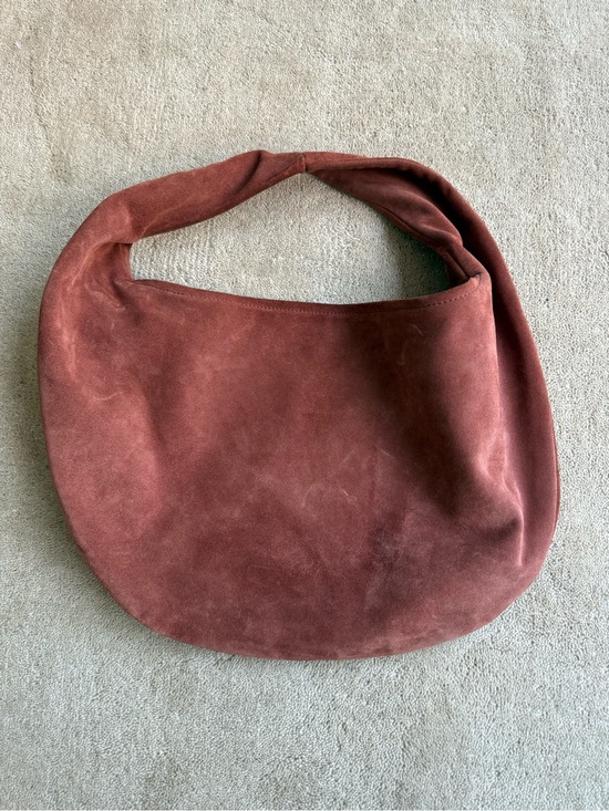 Flattered Handbags - Flattered Suede Shoulder Bag in Rust Brown
